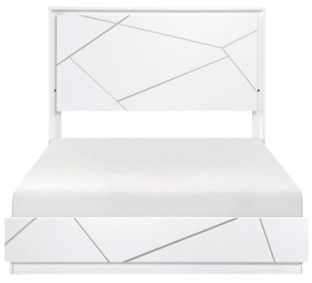Homelegance® Orlo High Gloss White Queen Panel Bed-2
