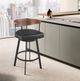Armen Living Lacey Vintage Black/Walnut Swivel Bar Stool-1