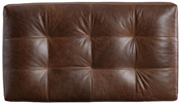 Bernhardt Nest Bernhardt Living Brown Leather Ottoman-4