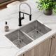 Elkay Crosstown® 5-Piece Polished Satin 31-1/2" x 18-1/2" x 9" 40/60 Double Bowl Undermount Sink Set-3