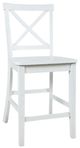 Jofran Inc. Eastern Tides 5-Piece Brushed White Counter Table Set with X Back Stools-3