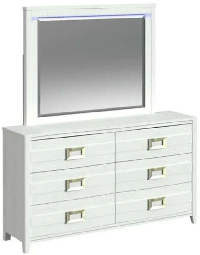 Elements International Tobias White Dresser and Mirror-0