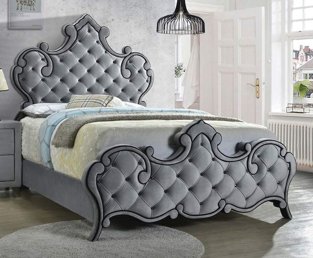 Coaster® Sandboard Grey Upholstered Queen Bed-0