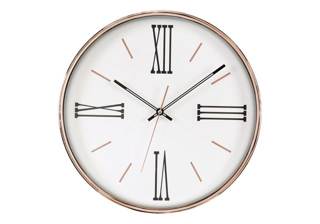 Monarch Specialties Inc. White 16" Wall Clock with Gold Frame-0