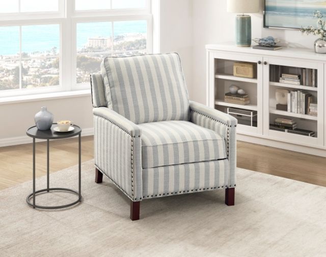 Homelegance® Landrum Beige/Grayish Blue Push Back Manual Reclining Chair-1
