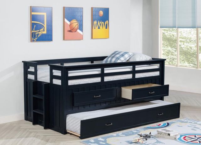 Coaster® Carlsbad Navy Blue Twin Captains Bed with Trundle-14