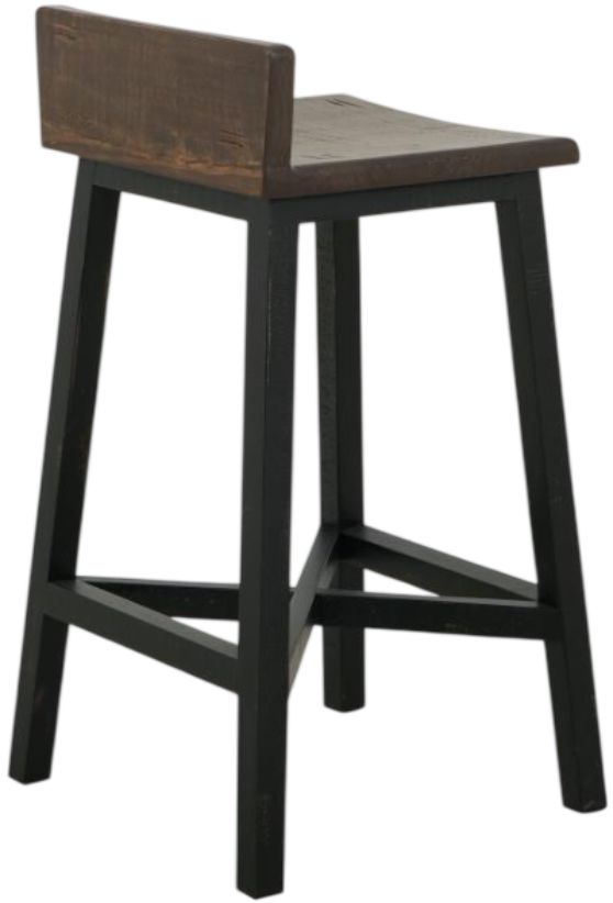 International Furniture Direct Pueblo Black/Brown 30" Bar Stool-3