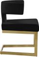 Meridian Furniture Alexandra Black/Gold Velvet Dining Chair-2