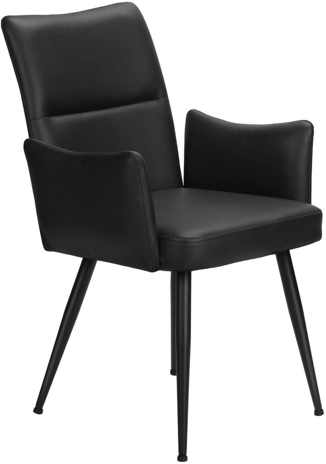 Monarch Specialties Inc. 2-Piece Black 36" Faux Leather Dining Chair Set with Black Metal Legs-0