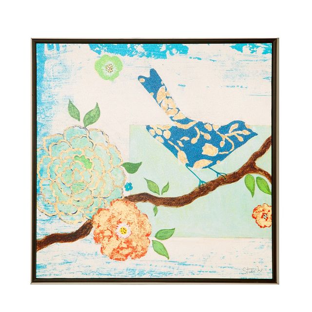 Olliix by Intelligent Design Blooming Florals 2 Piece Set Blue Gel Coat Deco Box-3