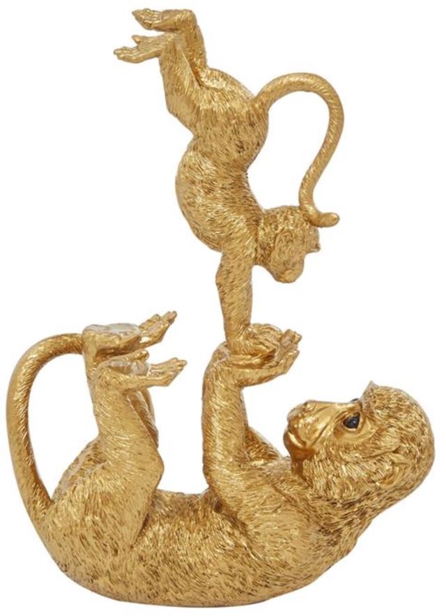 Deco Marche Gold 8” Monkey Sculpture-1