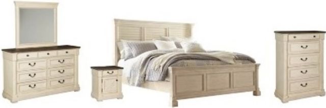 Signature Design by Ashley® Bolanburg 5-Piece Antique White King Panel Bed Set-0