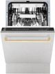 ZLINE Autograph Edition 18" Satin Stainless Steel Built In Dishwasher with Polished Gold Handle-1