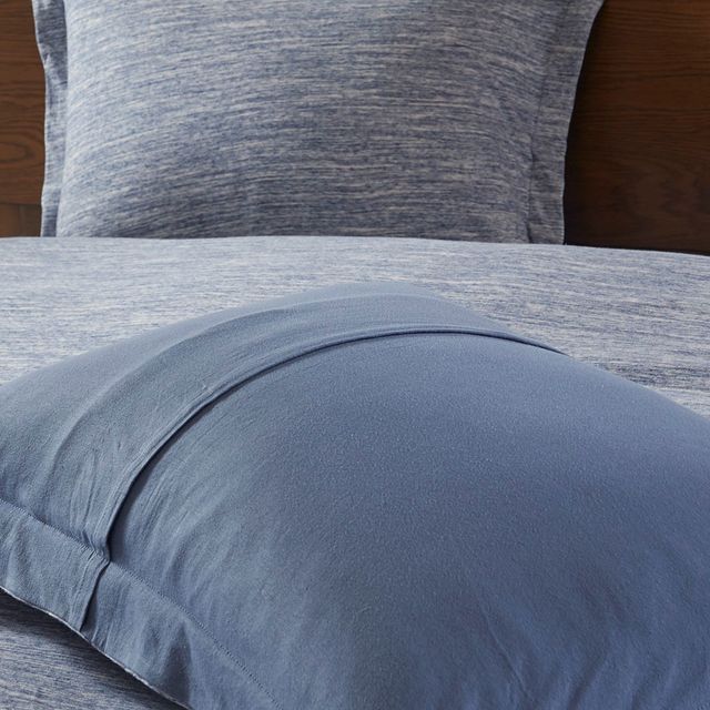 Olliix by Urban Habitat Blue Twin/Twin XL Space Dyed Melange Cotton Jersey Knit Comforter Set-4