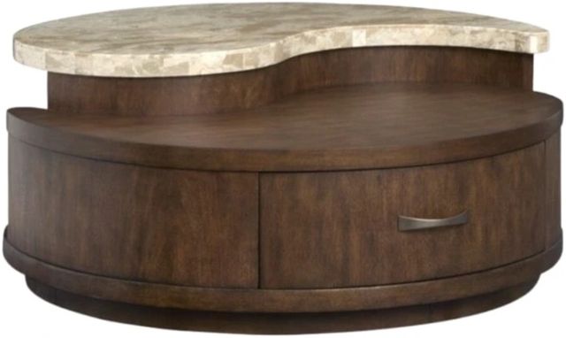 Magnussen Home® McPherson Burnt Umber Round Cocktail Table with Casters-0
