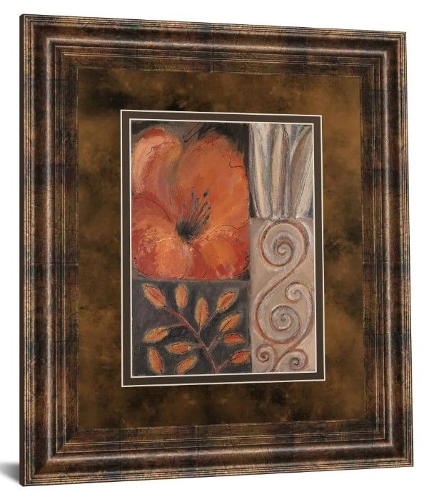 Classy Art Orange Burst I By Rosie Abraham Framed Print Wall Art-0