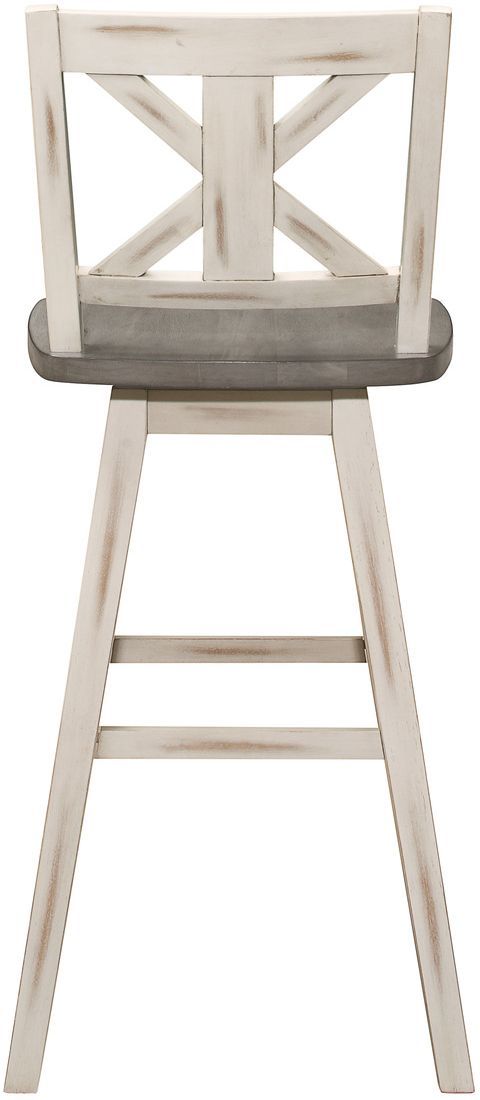 Mazin Furniture Amsonia Distressed Gray/White Gray Swivel Bar Chair-3