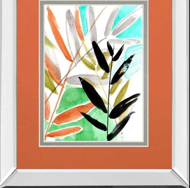Classy Art Vivid Fronds I by Jennifer Goldberger Mirror Framed Wall Art-1