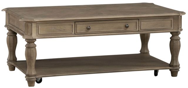 Liberty Furniture Magnolia Manor Weathered Bisque Rectangular Cocktail Table-0