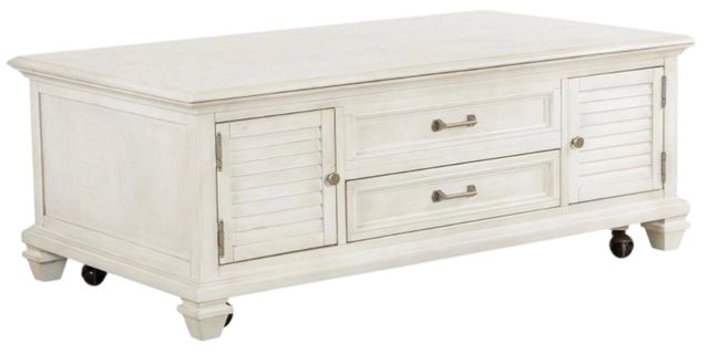 Magnussen Home® Newport Alabaster Cocktail Table with Casters-0