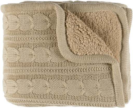 Surya Tucker Khaki 50"x60" Throw Blanket-0