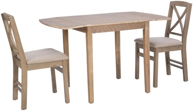 Linon Torino Gray Wash 3-Piece Drop Leaf Dining Table Set-1