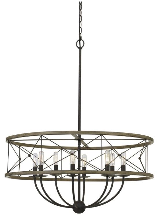Cal® Lighting & Accessories Modica Distress Ivory Chandelier-0