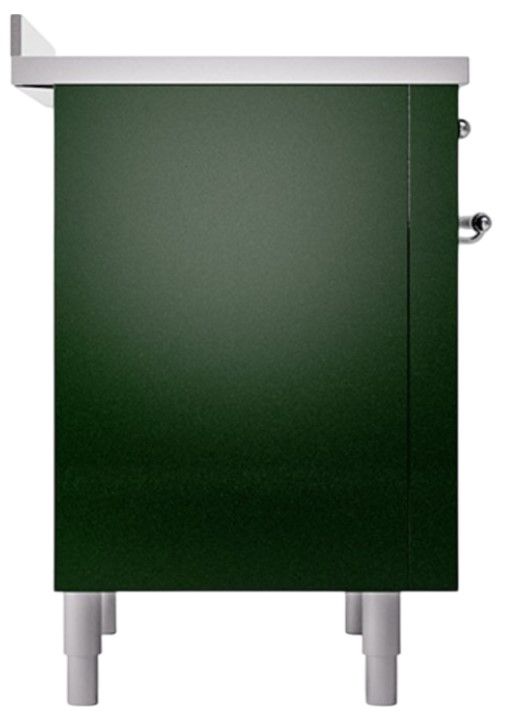 Ilve® Nostalgie II Noblesse 36'' Emerald Green Pro Style Induction Range with Chrome Trim-2