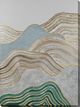 Classy Living Mesmerizing Gold-Kissed Aqua Geometric Waves Wall Art-0