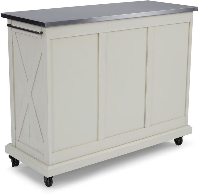 homestyles® Seaside Lodge Off-White/Stainless Steel Kitchen Cart-2