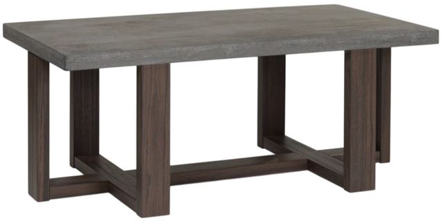 Signature Design by Ashley® Dynnford 3-Piece Gray Occasional Table with Brown Base Set-2