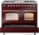Ilve® Nostalgie II Series 40" Burgundy Pro Style Dual Fuel Range-4