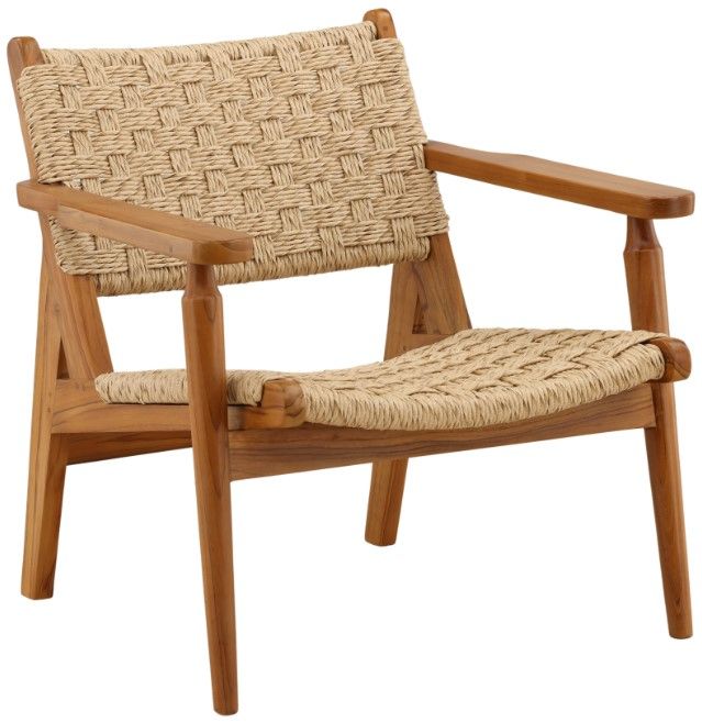 Dovetail Furniture Parley Natural Synthetic Rattan/Teak Wood Outdoor Occasional Chair-0