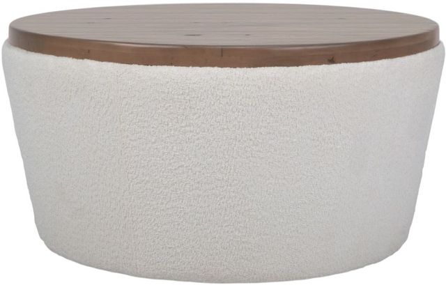Decor-Rest® Furniture LTD Customizable 6415 Wooden Top Swivel Coffee Table with Fabric Base-0