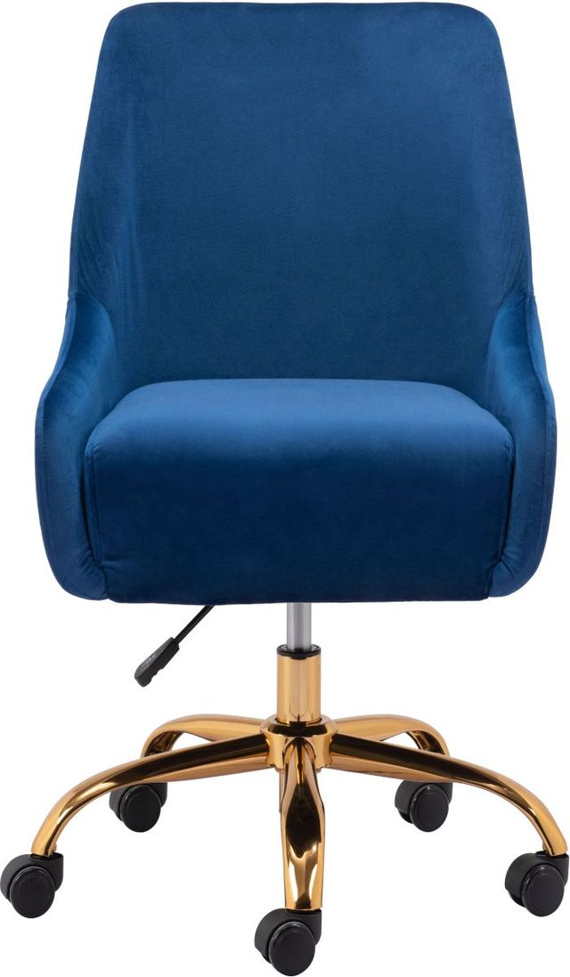 Zuo® Modern Madelaine Navy Blue/Gold Office Chair-1
