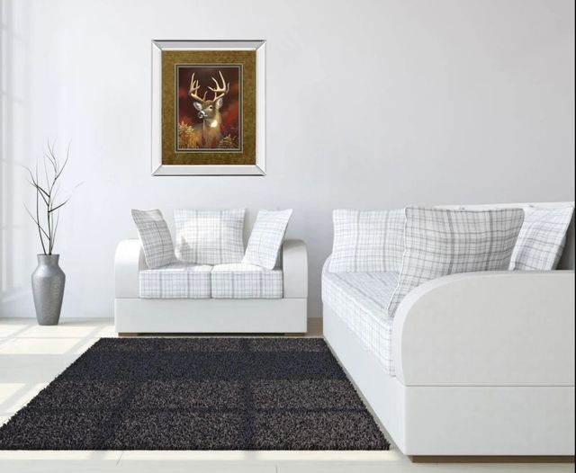 Classy Art Deer Portrait by Leo Stans Mirror Framed Wall Art-2