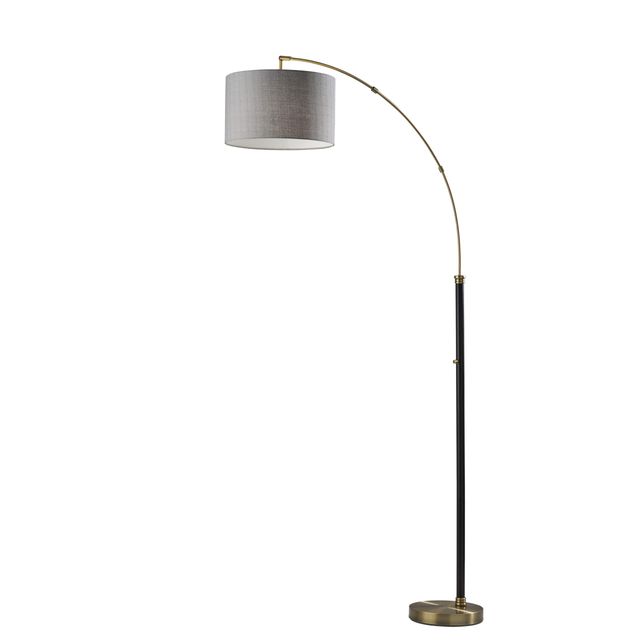 Adesso® Bergen Black/Antique Brass Arc Lamp-0