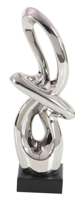 Deco Marche Silver Abstract Swirl with Black Base-1