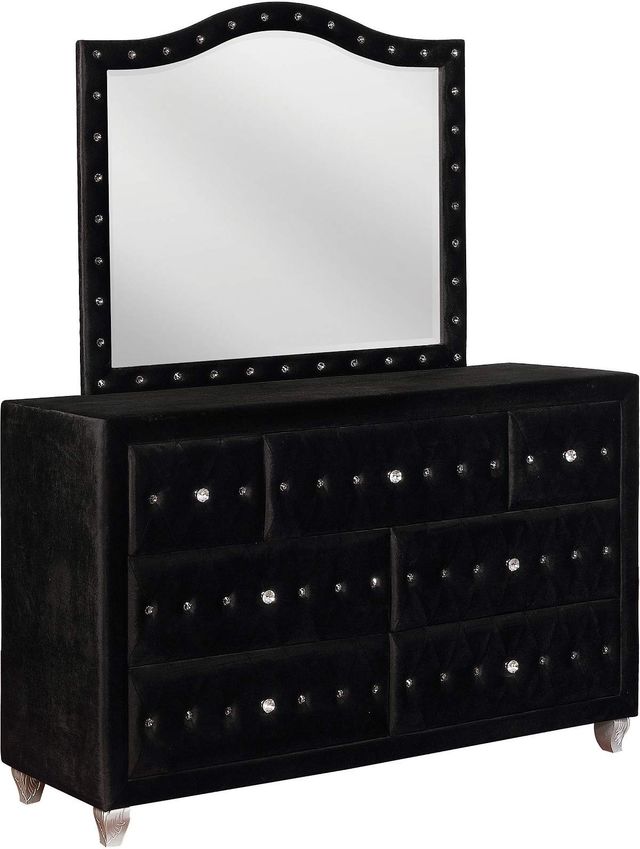 Coaster® Deanna 5-Piece Black Queen Upholstered Bedroom Set-3