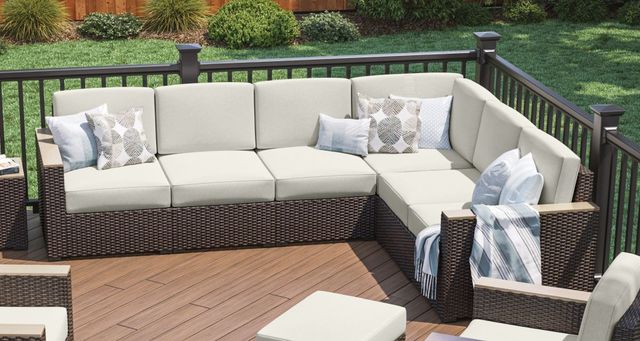 homestyles® Palm Springs Brown Outdoor 6-Seat Sectional-4