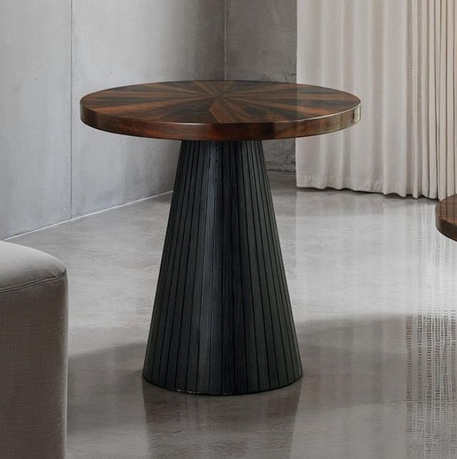 Furniture of America® Surdal Black/Brown End Table with Black Base-1
