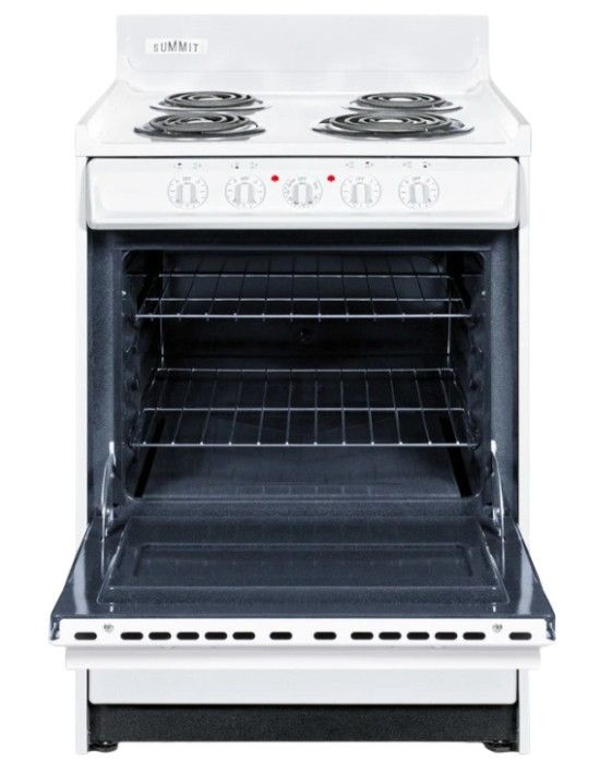 Summit® 24" White Freestanding Electric Range-1