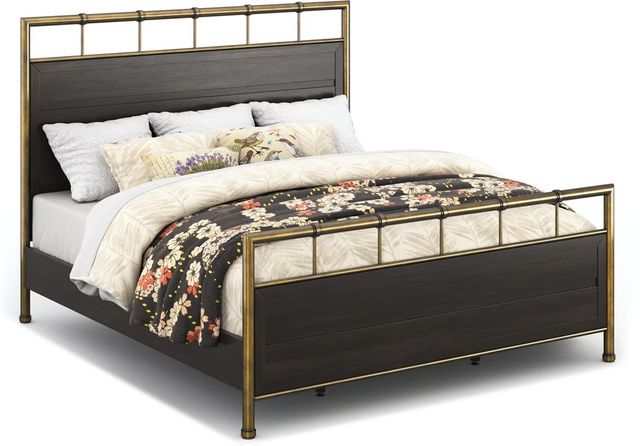 Flexsteel® Cologne Dark Brown/Gold King Metal Framed Bed-2