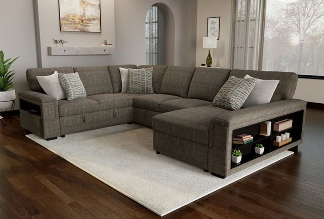 Emerald Home Ethan 4-Piece Dark Taupe Brown Right-Arm Facing Sectional and Chaise-1