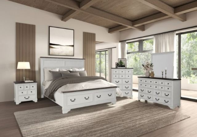 Furniture of America® Hampstead White/Dark Brown Dresser-1
