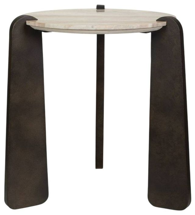 Uttermost® Talud Brown/Gray/White Side Table with Dark Bronze Legs-0