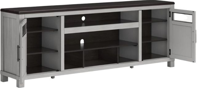 Signature Design by Ashley® Darborn Gray/Brown 88" TV Stand with Electric Fireplace-2