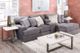 Jackson Furniture Mammoth 3-Piece Smoke Right-Arm Facing Loveseat Sectional and Chaise with Storage Console Box-2