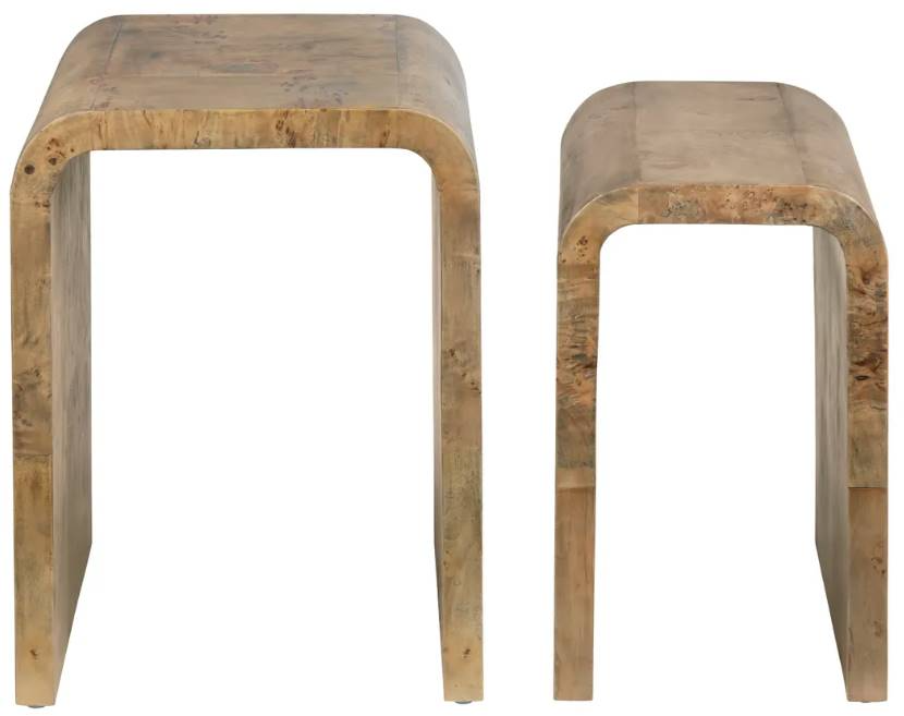 Crestview Collection Richmond Mappa Burl Nested Tables - Thumbnail 4