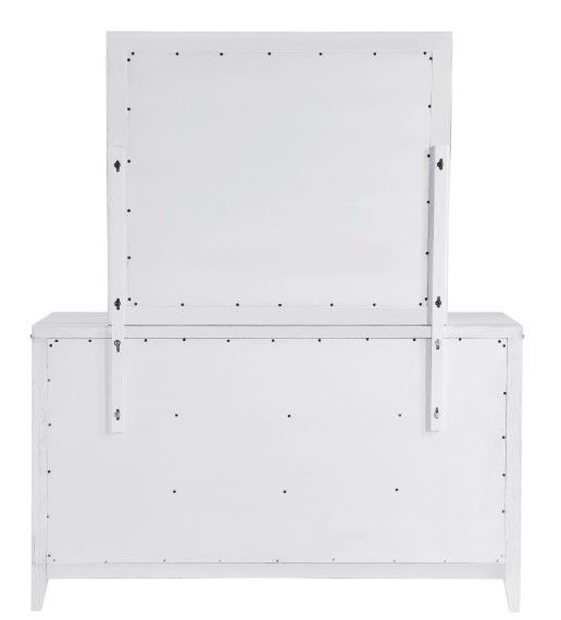 Coaster® Marielle Distressed White Dresser and Mirror  -2